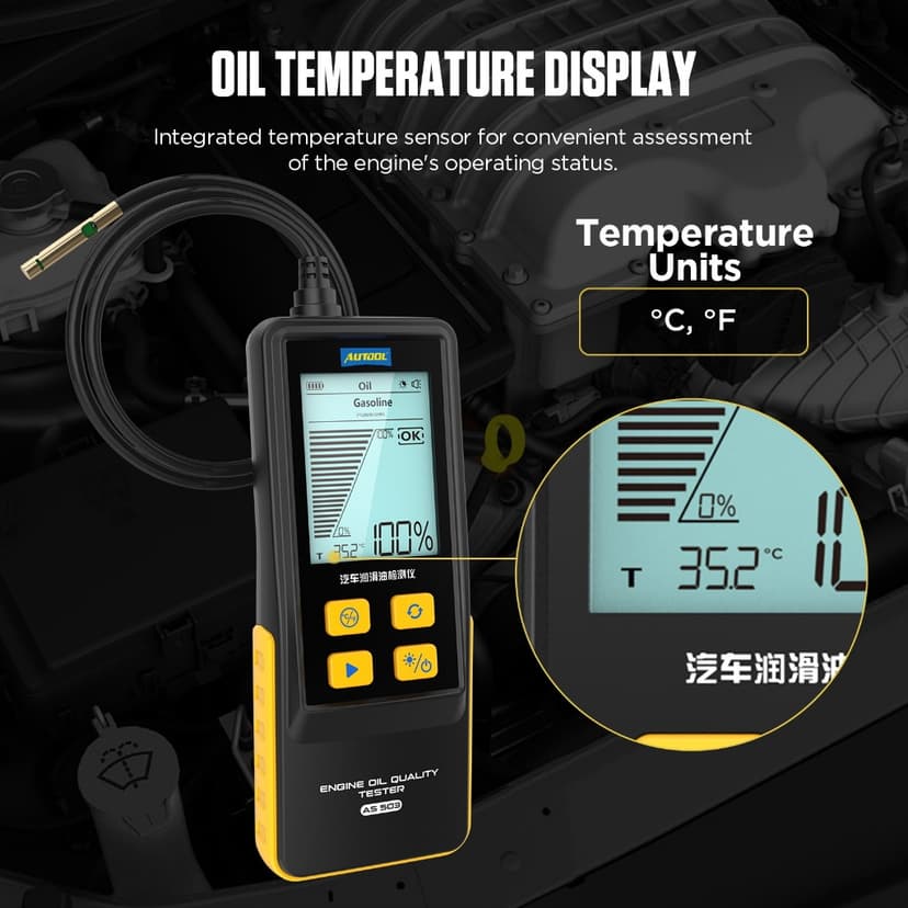 Ảnh AUTOOL AS503 Dầu bôi trơn ô tô Máy Diesel Động cơ xe Dầu bôi trơn Công cụ phân tích chất lượng Tự động sửa chữa và bảo trì 3