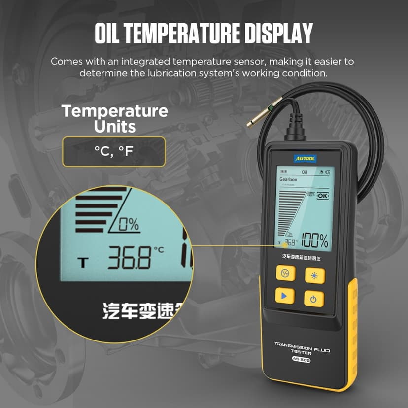 Ảnh AUTOOL AS505 ATF Trao Đổi Truyền Dầu Bút Thử Màn Hình Hiển Thị Kỹ Thuật Số Cho Xăng & Diesel Động Cơ Xe Truyền Động Dụng Cụ Sửa Chữa 3