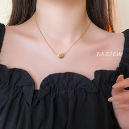 Thumbnail DREJEW Vòng cổ thép titan Hàn Quốc mặt dây chuyền đậu keo chuỗi xương đòn Internet nổi tiếng đơn giản khí chất choker phong cách lạnh cổ đồ trang trí 2