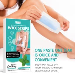 Thumbnail Gói giấy sáp tẩy lông hương bạc hà gồm 30 miếng - nhanh chóng và hiệu quả, tẩy lông nhẹ nhàng, mát mẻ và nhẹ nhàng, di động để sử dụng tại nhà 4