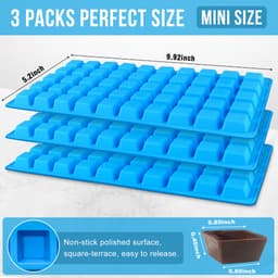 Thumbnail Khuôn sô cô la silicon sân thượng vuông Mini Walfos 50 buồng - Khuôn kẹo silicon chống dính Walfos, Khuôn silicon thích hợp cho sô cô la, kẹo, kẹo dẻo, thạch, đá viên 3