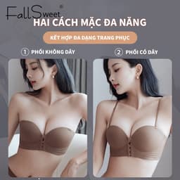Thumbnail FallSweet 3CM Dày Trước Đóng Áo Ngực Dành Cho Nữ quây Push Up Đồ Lót Vô Hình Không Dây Chống Trơn Trượt Thần Mật Nâng Ngực Đồ Lót 3