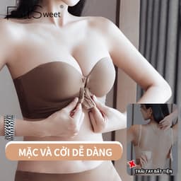 Thumbnail FallSweet 3CM Dày Trước Đóng Áo Ngực Dành Cho Nữ quây Push Up Đồ Lót Vô Hình Không Dây Chống Trơn Trượt Thần Mật Nâng Ngực Đồ Lót 4