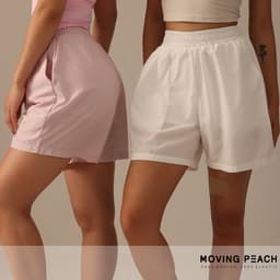 Thumbnail MOVING PEACH Nữ Thể Thao Quần Giữa Tầng Cao Tay Trước Túi Chạy Bộ Ngoài Trời Quần Short Thoáng Khí Nhanh Khô Với Quần Short Bên Trong BPF 1