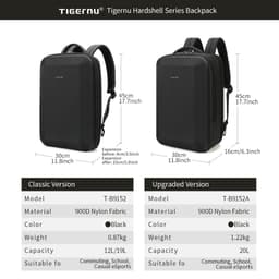 Thumbnail TIGERNU 9152 Ba lô đựng máy tính xách tay 15.6 inch chống thấm nước chống trộm 4
