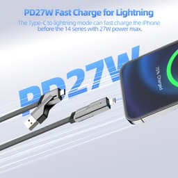 Thumbnail Cáp sạc GOOJODOQ 65W Sạc nhanh Đa năng 4 trong 1 Nhiều dây Usb có, Type-C, Micro 2