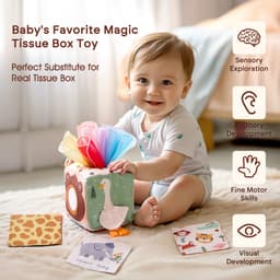 Thumbnail Bé Montessori Đồ Chơi Magic Hộp Khăn Giấy Giáo Dục Hoạt Động Học Tập Cảm Giác Đồ Chơi Cho Trẻ Em Vui Nhộn Kotak Khăn Giấy Bận Rộn Ban Trò Chơi Cho Bé 4