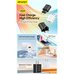 Thumbnail Bộ Sạc Nhanh Awei PD59 18W USB - An Toàn, Ổn Định Cho Điện Thoại Thông Minh 1