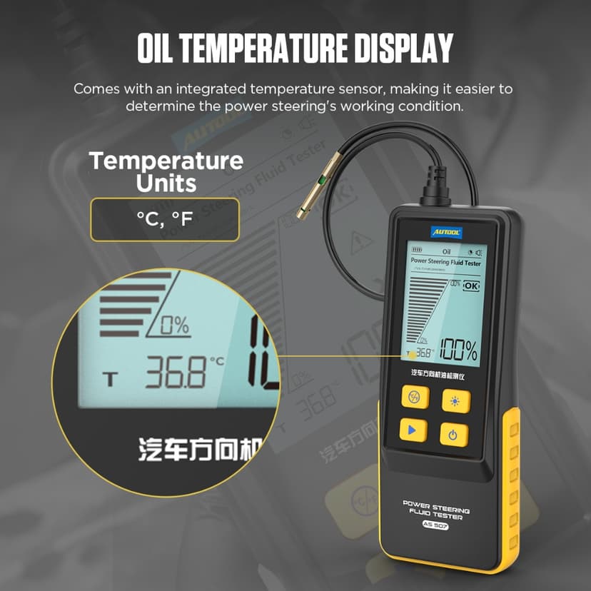 Ảnh Autool AS507 Máy kiểm tra dầu động cơ Màn hình kỹ thuật số 2,8 inch cho dụng cụ sửa chữa hộp số động cơ ô tô chạy xăng & Diesel 4