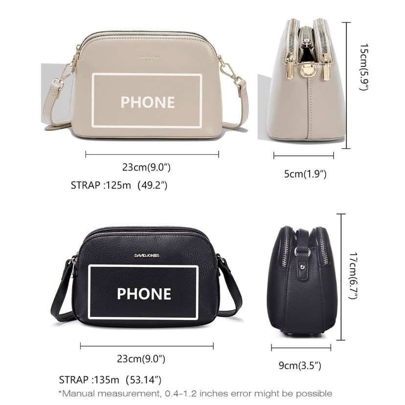 Ảnh David Jones Paris 2025 Xuân Hè Bộ Sưu Tập Mới Thiết Kế Nữ Đeo Ngang Túi Da pu Nữ Mềm Mại Và Mềm Mại 4