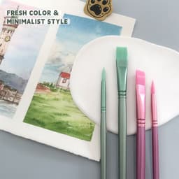 Thumbnail Seamiart 4 / 6 Cái. Màu sắc khác nhau Hình dạng khác nhau Bộ cọ vẽ tóc Nylon cho bầu dầu màu nước Acrylic 4