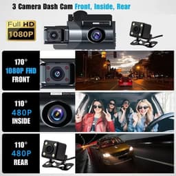 Thumbnail Ekleva WiFi Xe Dashcam HD 1080P Cam Hộp Đen 3 Kênh Dvr Với WiFi Đỗ Xe Video Đảo Chiều Hình Ảnh Camera Ô Tô Đầu Ghi Video 2