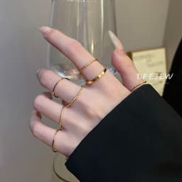 Thumbnail DREJEW 7 chiếc nhẫn thiết kế đơn giản và thời trang dành cho cặp đôi nhẫn vàng bạc bán buôn 2