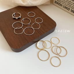 Thumbnail DREJEW 7 chiếc nhẫn thiết kế đơn giản và thời trang dành cho cặp đôi nhẫn vàng bạc bán buôn 1