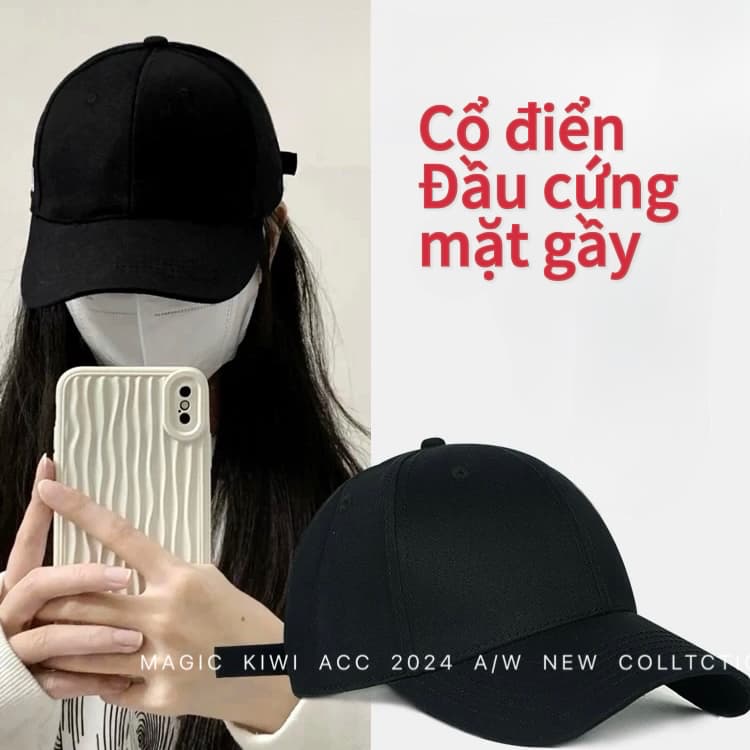 Ảnh MAGIC KIWI/Unisex Cotton Mũ Bóng Chày Nữ Và Nam Mũ Thường Ngày Màu Trơn Cứng Top Mũ 17 Màu 2