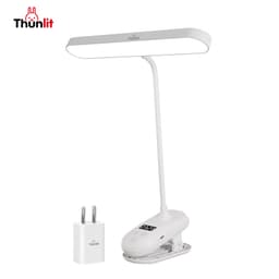 Thumbnail Đèn kẹp bàn Thunlit có đồng hồ 3000mAh có thể sạc lại, bảo vệ mắt, đèn học ký túc xá sinh viên, đèn đọc sách lâu dài 1