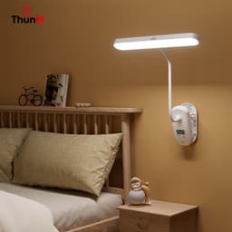 Thumbnail Đèn kẹp bàn Thunlit có đồng hồ 3000mAh có thể sạc lại, bảo vệ mắt, đèn học ký túc xá sinh viên, đèn đọc sách lâu dài 3