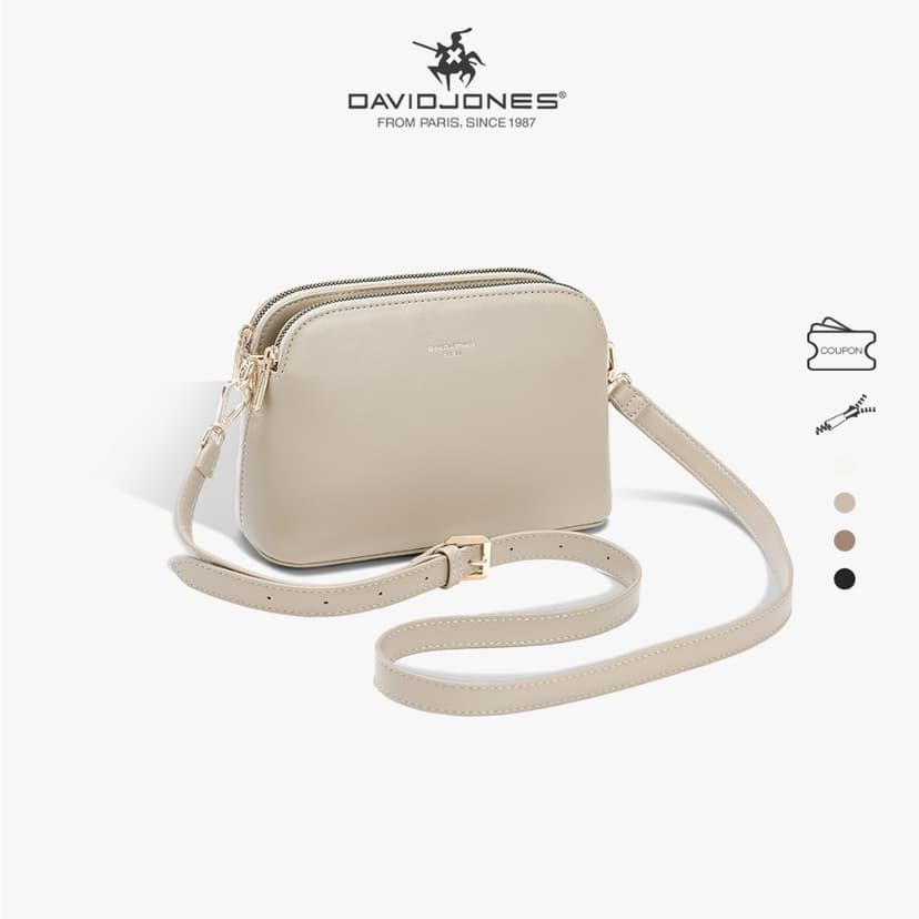 Ảnh David Jones Paris 2025 Xuân Hè Bộ Sưu Tập Mới Thiết Kế Nữ Đeo Ngang Túi Da pu Nữ Mềm Mại Và Mềm Mại 1