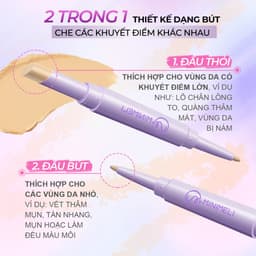 Thumbnail Minimeli Full Coverge Bút Che Khuyết Điểm 2 TRONG 1 Chống Thấm Nước Flawless Trang Điểm Mặt Lâu Dài 4