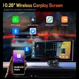 Thumbnail Ekleva 10.26 Inch Dash Cam Di Động Màn Hình Carplay Không Dây HD Phía Sau Camera lùi Xe DVR MP5 Đa Phương Tiện Video Player Android Auto 4