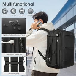 Thumbnail Tigernu 9831 Ba lô dung tích lớn có thể mở rộng Cổng USB Túi du lịch chống thấm nước Phù hợp với máy tính xách tay 17 inch 2