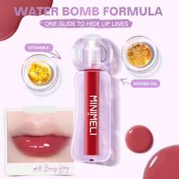 Thumbnail Minimeli Lip Gloss Water Bomb Dưỡng ẩm Dewyful Non-Sticky Plumping Lip Misty Kiss Lock Color Silky 24H Trang điểm môi lâu trôi 4