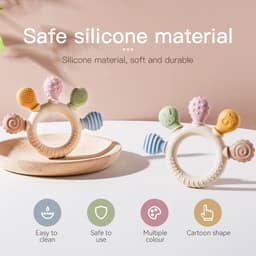 Thumbnail Bé Silicone Miếng Dán Hình Động Vật Bé Răng Hàm Đồ Chơi Làm Dịu Mọc Răng Cắn Đồ Chơi BPA MIỄN PHÍ Cấp Thực Phẩm 1