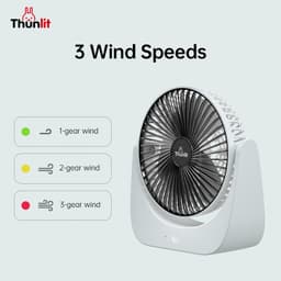 Thumbnail Quạt để bàn Thunlit 6 inch sạc USB 1250mah 3 mức tốc độ 3