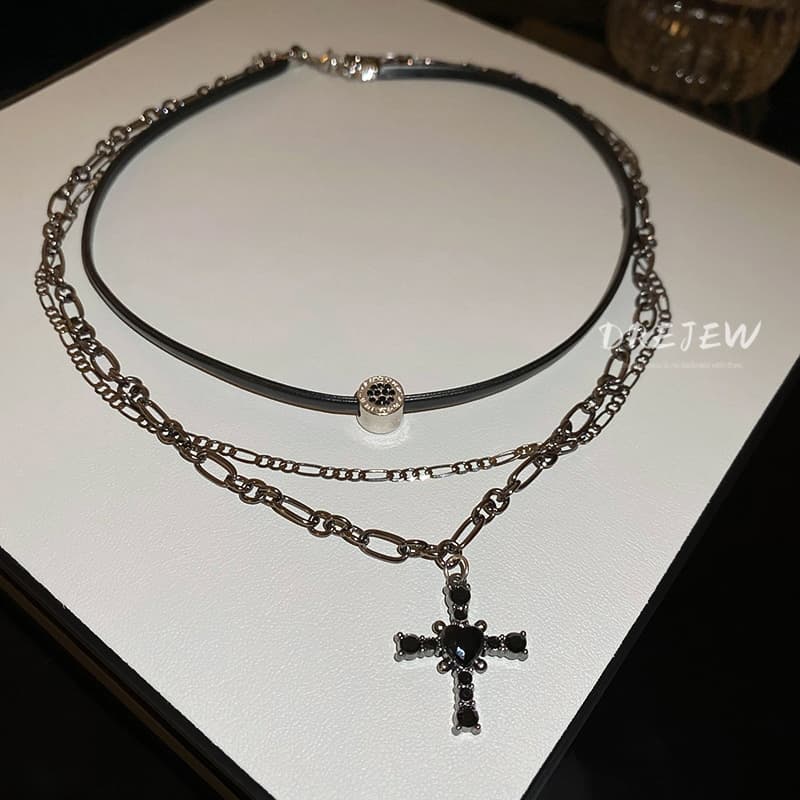 Ảnh DREJEW Vòng cổ chéo kim cương phong cách mát mẻ phong cách cổ điển dây chuyền xương đòn 1
