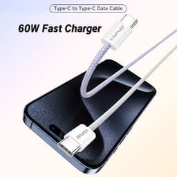 Thumbnail Cáp sạc type c Awei sạc nhanh 60W C to C Dây bện nylon 1M An Toàn Ổn Định cho điện thoại 4