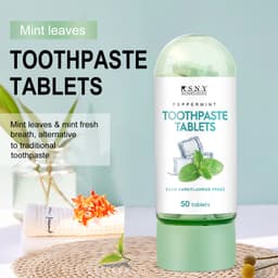 Thumbnail Viên Kem Đánh Răng Nhai Di Động 50 Viên / Hơi Thở Tươi / Chăm Sóc Răng Miệng Khỏe Mạnh / Loại Bỏ Vết Cà Phê Và Trà / Viên Làm Trắng Răng Hương Bạc Hà 3