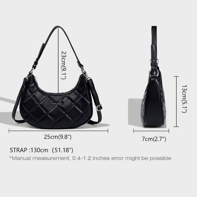 Ảnh David Jones Paris Nữ Kích Thước Nhỏ Cứng Hobo Túi Đeo Ngang Túi Đeo Vai pu Da Nữ Mềm Mại Và Mỏng Túi 4