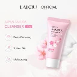 Thumbnail Sữa rửa mặt LAIKOU hoa anh đào Nhật Bản kiềm dầu làm sạch mụn đầu đen thu nhỏ lỗ chân lông chuyên dụng 50g 2
