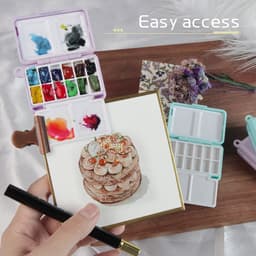 Thumbnail Seamiart 1 Mini Di Động Du Lịch Nhựa Hộp Tranh Cho Sơn Màu Nước Đóng Gói 2 Màu Tùy Chọn 4