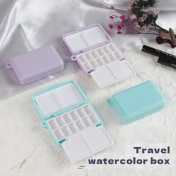 Thumbnail Seamiart 1 Mini Di Động Du Lịch Nhựa Hộp Tranh Cho Sơn Màu Nước Đóng Gói 2 Màu Tùy Chọn 1