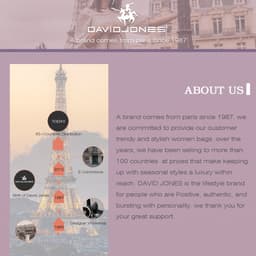 Thumbnail David Jones Paris 2025 Xuân Hè Bộ Sưu Tập Mới Thiết Kế Nữ Cứng Đeo Vai Túi Phù Hợp Với Màu Kim Loại Da pu Nữ Mềm Mại Và Mềm Mại 1