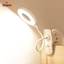 Thumbnail Đèn kẹp LED Thunlit dạng vòng tròn USB 1250mAh có thể sạc lại làm mờ vô cấp với 3 màu nhiệt độ kèm kẹp 3