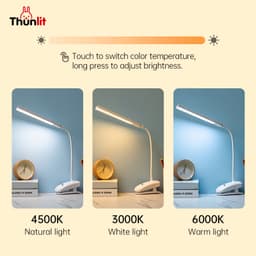 Thumbnail Thunlit Đèn kẹp sạc 2000mAh Đèn LED hai đầu có thể điều chỉnh độ sáng để bàn với hai đầu 4