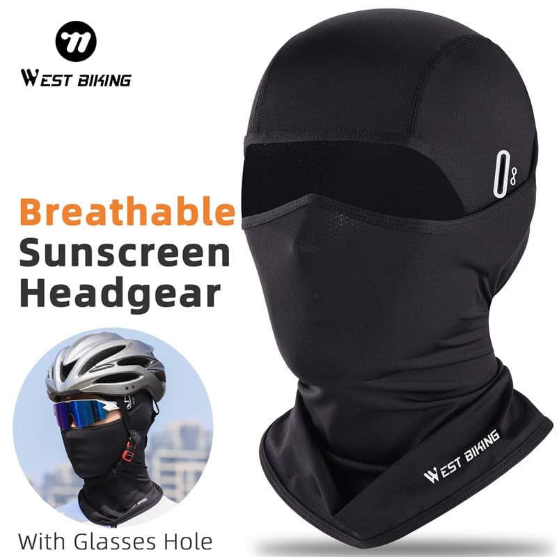 Ảnh WEST BIKING Mặt nạ Balaclava chống tia cực tím thoáng khí có lỗ kính Mặt nạ lụa băng khô nhanh Mũ đội đầu 1