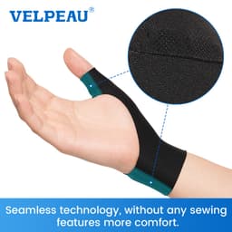 Thumbnail Nẹp hỗ trợ cổ tay cái đàn hồi Velpeau (Gói 2 chiếc), Tay nén chống thấm nước để giảm đau viêm khớp, viêm gân, bong gân, thể thao, lót nẹp, vừa vặn với tay trái & phải 3
