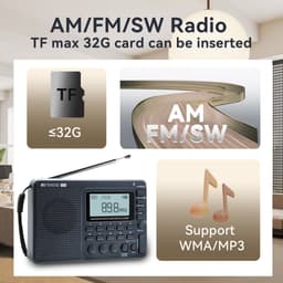 Thumbnail Retekess TX32 Đài phát thanh di động FM AM SW Radio Chức năng hẹn giờ ngủ đa ngôn ngữ 2