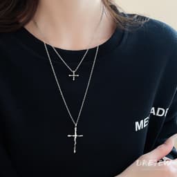 Thumbnail Drejew 2 chiếc Vòng cổ kim loại châu Âu và Mỹ thích hợp Vòng cổ áo len đơn giản đa năng 2