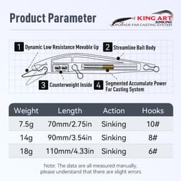 Thumbnail Vương Quốc Mới Jerkbaits Mồi Câu Cá 70mm 90mm 110mm 7.5g 14g 18g Chìm Minnow Dụ Mồi Cứng Mồi Câu Cá Mồi Wobblers 2