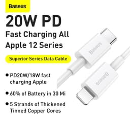Thumbnail Cáp sạc nhanh Baseus PD 20W Cáp C-L tương thích cho cáp USB sạc nhanh 12-14 1