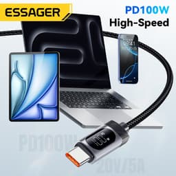 Thumbnail Essager Cáp sạc nhanh Usb-A / Type-C sang Type-C Dòng điện cao Chip đánh dấu điện tử nâng cấp cho IP / Android 1