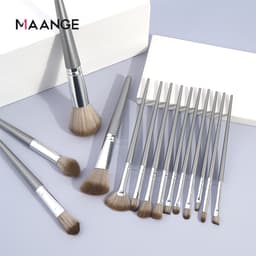 Thumbnail Set cọ trang điểm cá nhân MAANGE 14 cây màu xám bạc có bao da 1414 2