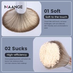 Thumbnail Set cọ trang điểm cá nhân MAANGE 14 cây màu xám bạc có bao da 1414 4