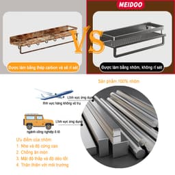 Thumbnail MEIDOOBồn tắm Rack lưu trữ không lỗ Rack Kim loại nhôm Rack Dễ dàng cài đặt và sử dụng trongphòngtắm 4