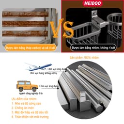 Thumbnail Giá đỡ bàn chải vệ sinh toilet MEIDOO bằng kim loại đa năng tiện dụng không cần khoan dễ lắp đặt 4