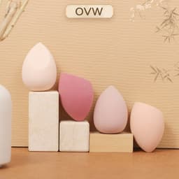 Thumbnail 【OVW】Set 4 mút trang điểm MZD4FEN nhiều màu sắc tùy chọn siêu mềm mại hình dạng trứng 1